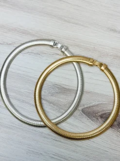 Textured Collar Necklace - Gold