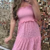 Textured Maxi Dress by Simply Southern - Light Pink