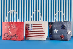 4th Of July Sparkle Totes by Mud Pie