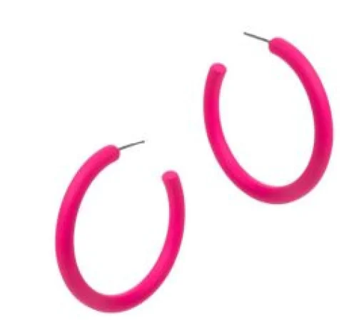 The Classic Enamel Hoop - Neon Pink