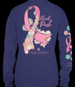 'Think Pink' Long Sleeve Tee by Simply Southern