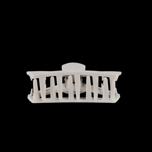 Tiny Teleties Open Claw Clip - Silver Flames