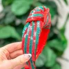 Top Knot Green & Red Sequin Headband