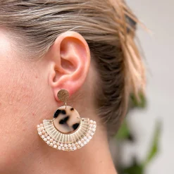 Tortoise Disc Dangle Earrings