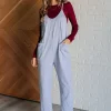 Totally Me Spaghetti Strap Jumpsuit in Heather Grey