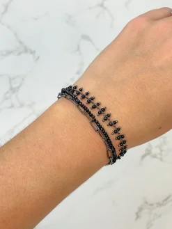 Triple Strand Link Magnetic Bracelet - Gunmetal