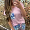 T-Shirt & Shorts Pajama Set by Simply Southern - Watercolor