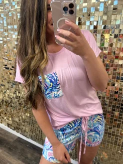 T-Shirt & Shorts Pajama Set by Simply Southern - Watercolor