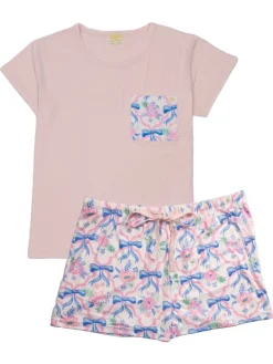 T-Shirt & Shorts Pajama Set by Simply Southern - Ribbons
