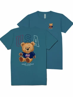 'USA' Teddy Bear Short Sleeve Tee by Simply Southern