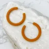 Velvet Hoop Earrings - Mustard