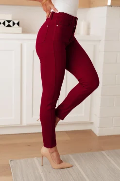 Wanda High Rise Control Top Skinny Jeans Scarlet by Judy Blue