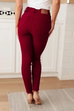 Wanda High Rise Control Top Skinny Jeans Scarlet by Judy Blue