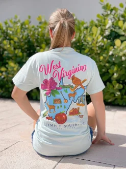 West Virginia State Short Sleeve Tee by Simply Southern