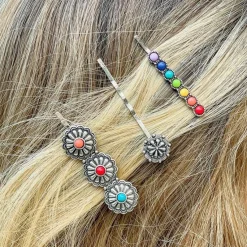 Western Rainbow Hair Pin Set of 3