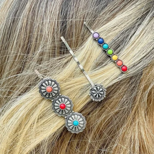 Western Rainbow Hair Pin Set of 3