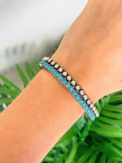 Western Studded Stretch Stack - Turquoise