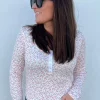 Wistful Wishes Floral Henley Bodysuit