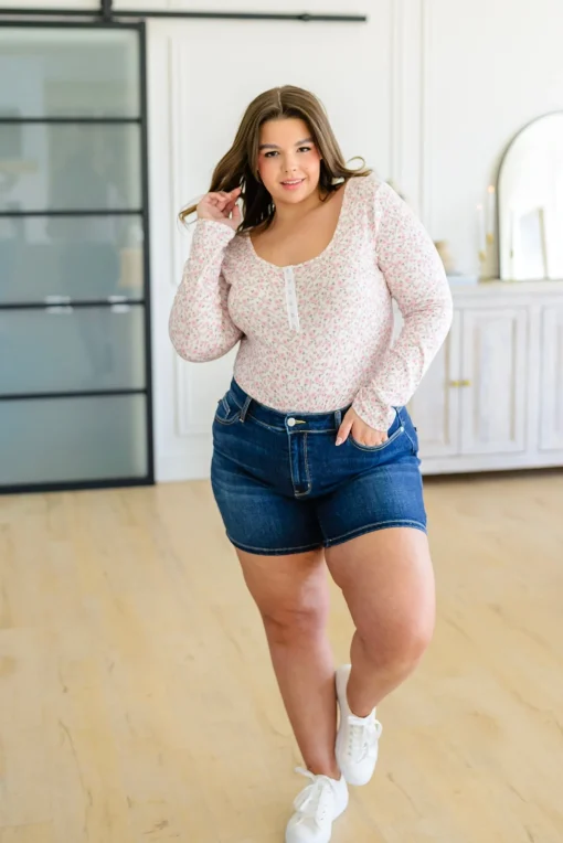 Wistful Wishes Floral Henley Bodysuit