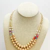 Wood Bead & Rubber Disk Mixed Necklace