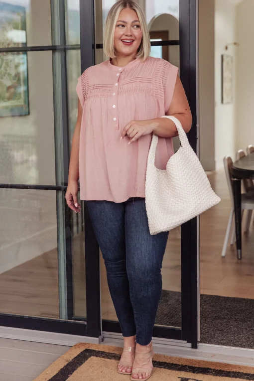 Woven and Worn Tote in Ivory