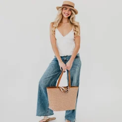 Woven Tiffany Organizer Tote Bag by Pretty Simple