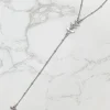 Y Long Arrow Pendant Necklace - Silver