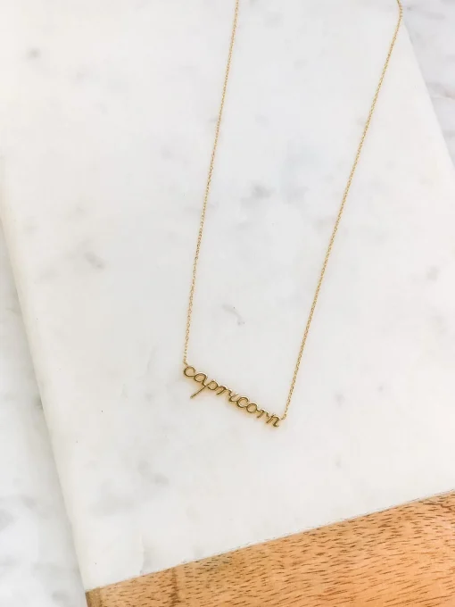 Zodiac Name Plate Necklaces